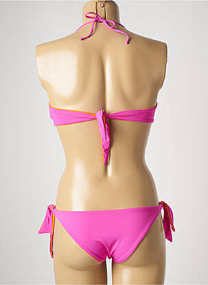 Costum de baie din două piese elasticitate top bentiță roz GENIUS femeie