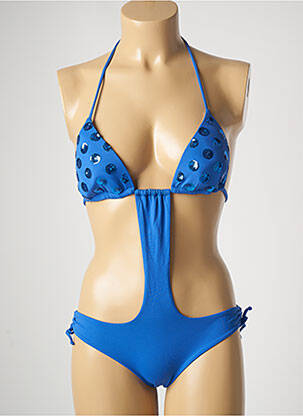 Costum de baie dintr-o singură piesă top triunghiuri top triunghiuri albastru GENIUS femeie