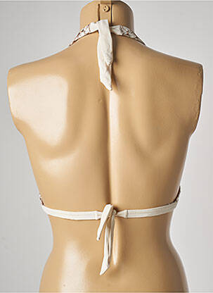Sutien de costum de baie elasticitate top triunghiuri bej GENIUS femeie