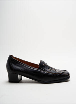 Mocasini pătrat toc de 4 la 6 cm negru FLEXELL femeie