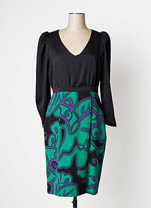 Rochie midi imprimeu fantezie mâneci lungi negru EDAS femeie