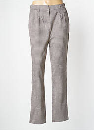 Pantalon drept închidere cu fermoar sub clapetă cu cârlig mărime normală maro DEELUXE femme