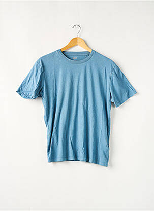 Tricou elasticitate mâneci scurte albastru UNIQLO bărbat