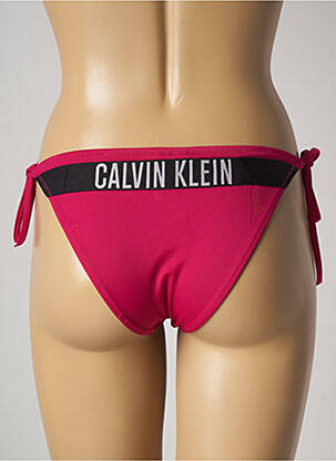 Chiloți de baie efect material satinat bikini roz CALVIN KLEIN femeie