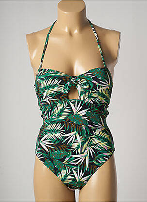 Costum de baie dintr-o singură piesă verde PIECES femeie