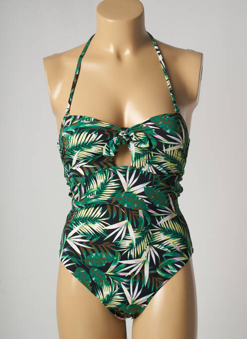 Costum de baie dintr-o singură piesă verde PIECES femeie