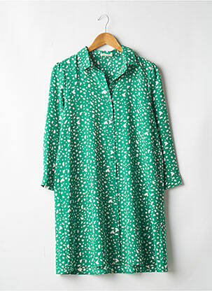 Rochie midi imprimeu fantezie mâneci lungi verde LILI & LALA femeie