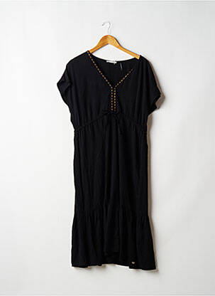 Rochie midi croială fluidă mâneci scurte negru LPB femeie