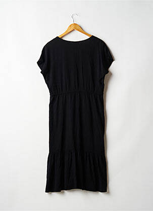 Rochie midi croială fluidă mâneci scurte negru LPB femeie
