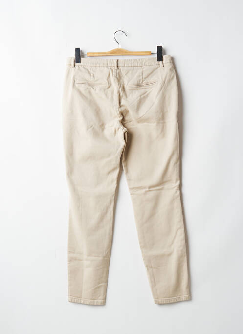 Pantalon chino închidere cu fermoar sub clapetă cu nasturi mărime normală bej YAYA femme