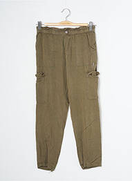 Pantalon cargo talie elastică mărime normală verde CREEKS femeie