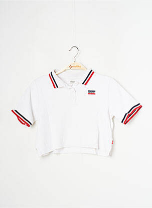 Polo croială dreaptă mâneci scurte alb LEVI'S fată