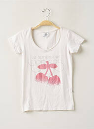 Tricou croială dreaptă mâneci scurte bej LE TEMPS DES CERISES femme