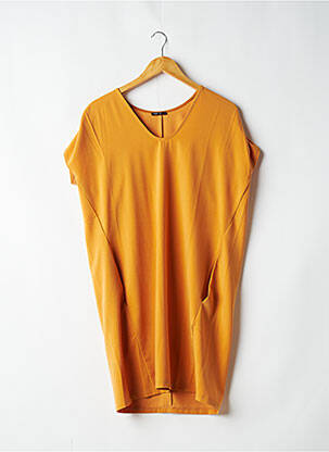 Rochie midi mâneci scurte mâneci scurte portocalie ORFEO femeie