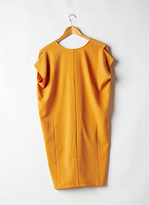 Rochie midi mâneci scurte mâneci scurte portocalie ORFEO femeie