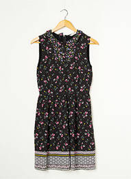 Rochie midi imprimeu floral fără mâneci negru NAF NAF femeie