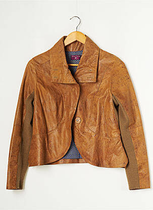 Geacă din piele maro ONE STEP femeie