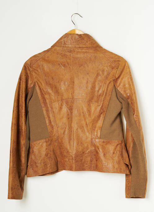 Geacă din piele maro ONE STEP femeie