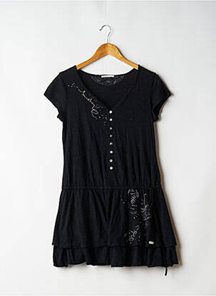 Rochie midi croială fluidă mâneci scurte negru LA MODE EST À VOUS femeie