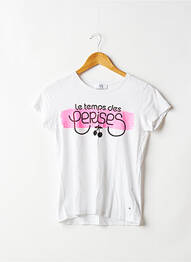 Tricou serigrafie mâneci scurte alb LE TEMPS DES CERISES femme