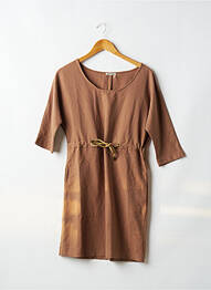 Rochie midi mâneci 3/4 mâneci 3/4 bej AKOZ femme