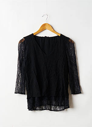 Top croială fluidă mâneci 3/4 negru ETAM femeie