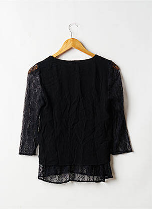 Top croială fluidă mâneci 3/4 negru ETAM femeie