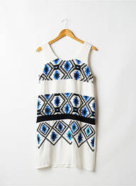 Rochie midi croială fluidă fără mâneci alb COLOR BLOCK femeie