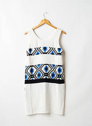 Rochie midi croială fluidă fără mâneci alb COLOR BLOCK femeie