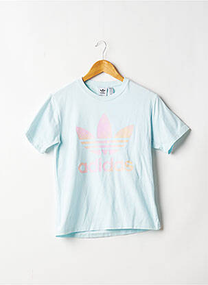 Tricou croială dreaptă mâneci scurte albastru ADIDAS femeie