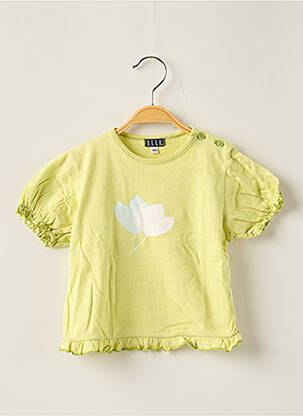 Tricou croială cambrată mâneci scurte verde ELLE fată