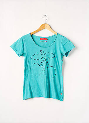 Tricou elasticitate mâneci scurte albastru LE TEMPS DES CERISES femeie