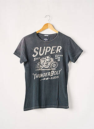 Tricou elasticitate mâneci scurte gri SUPERDRY homme