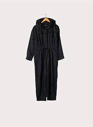 Salopetă-pantalon croială fluidă mâneci lungi negru COP COPINE femme