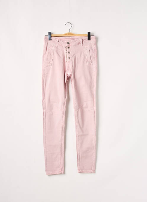 Pantalon slim roz SANS MARQUE femeie