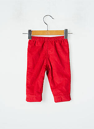 Pantalon drept croială dreaptă talie elastică roșu SANS MARQUE băiat