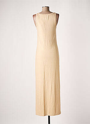 Rochie lungă fără mâneci fără mâneci galben MAJESTIC FILATURES femeie