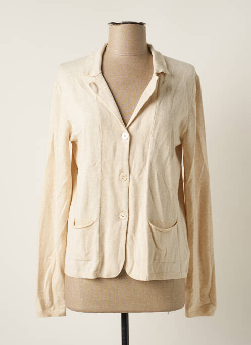 Vestă cu mâneci lungi bej MAJESTIC FILATURES femeie