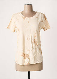 Tricou elasticitate mâneci scurte bej LEON & HARPER femeie