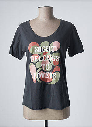 Tricou imprimeu fantezie mâneci scurte gri LEON & HARPER femeie