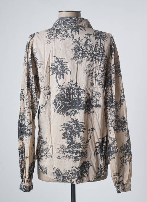 Cămașă imprimeu fantezie mâneci lungi gri LEON & HARPER femme