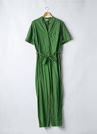 Salopetă-pantalon închidere cu nasturi pe față mâneci scurte verde DIEGA femme