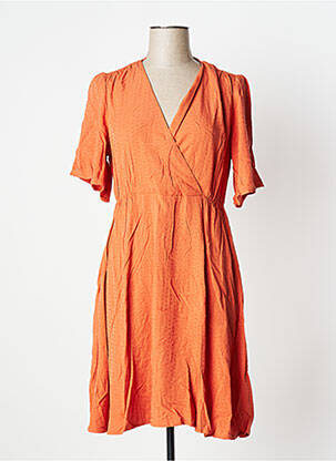 Rochie midi mâneci scurte mâneci scurte portocalie LOLA ESPELETA femeie