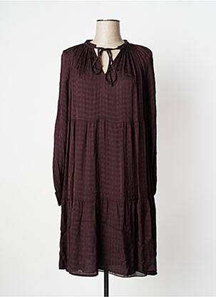 Rochie midi croială fluidă mâneci lungi maro MÊME ROAD femeie