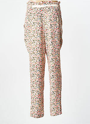 Pantalon drept croială morcov talie înaltă roz LAURE + MAX femeie