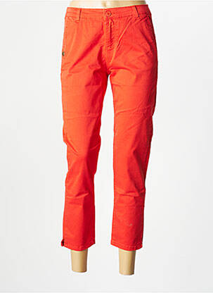 Pantalon 7/8 țesătură poplin mărime normală portocalie PAKO LITTO femeie
