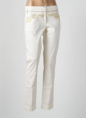 Pantalon slim elasticitate mărime normală bej AVENTURES DES TOILES femeie