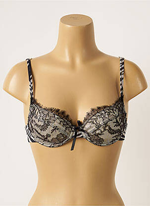 Sutien efect material satinat sutien cupe întregi cu decolteu înalt negru RAVAGE femeie