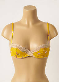 Sutien efect material satinat sutien balconet cu decolteu înalt galben PRINCESSE TAM-TAM femeie