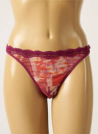 Tanga efect material satinat roz MORGAN femme